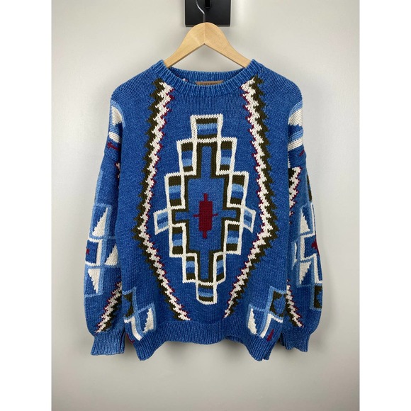 Ruff Hewn Other - Ruff Hewn Vintage Knit Sweater Crewneck Tribal Blanket Pattern - L